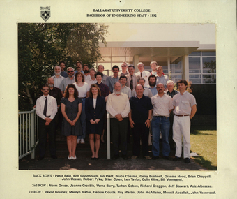 Photograph - Colour, Ballarat University College:Bachelor of Engineering Staff, 1992, 1992