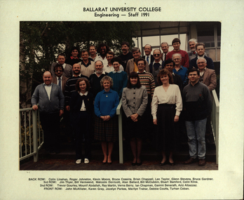 Photograph - Colour, Ballarat University College: Engineering Staff, 1991