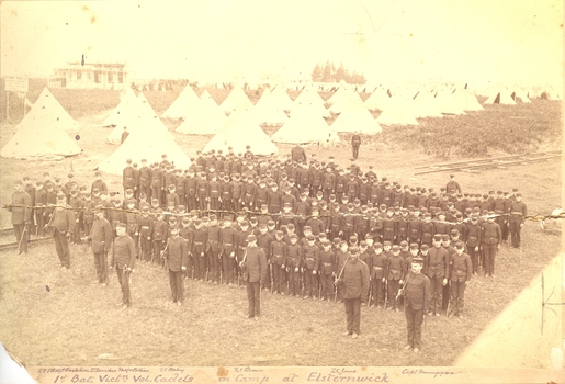 First Battalion of Victorian Volunteer Cadets in Camp at Elsternwick