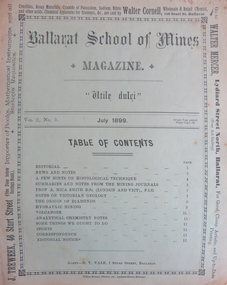 Magazine - Booklet, Ballarat School of Mines Student's Magazine, July 1899, 1899