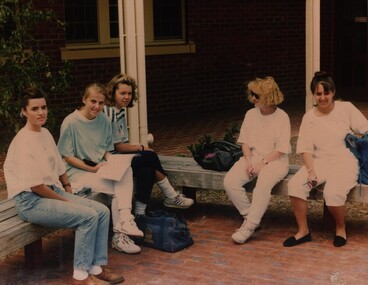 Photograph - Colour, Ballarat School of MInes Students in the courtyard
