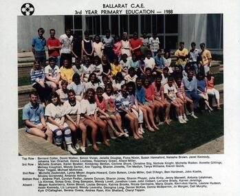 Photograph - Colour, Ballarat College of Advanced Education: 3rd Year Primary Education - 1988, 1988