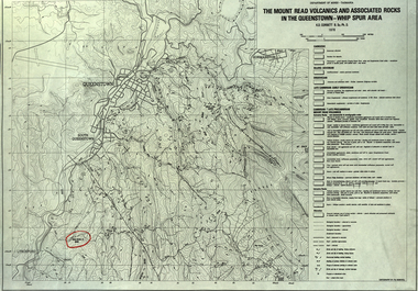 Map, The Mount Read Volcanics and Associated Rocks in the Queenstown - Whip Spur Area, 1978, 1978