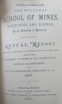 Typed page of the annual report