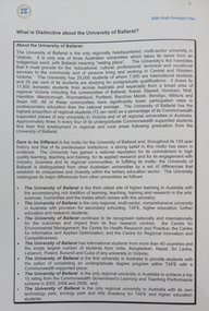 Booklet, University of Ballarat 2009 Draft Strategic Plan Proposals and 2008 Progress Report, 2008, 2008