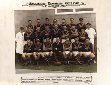 Photograph - Colour, N. L. Harvey, Ballarat Teachers' College: Premier Football Team, 1963, 1963