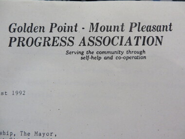 Documents, Documents Relating to the Re-establishment of the Golden Point - Mt Pleasant Progress Association, 1983-1997