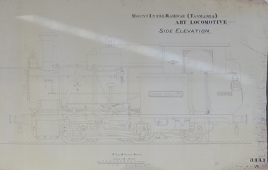 Mount Lyell Railway (Tasmania) ABT Locomotive Side Elevation
