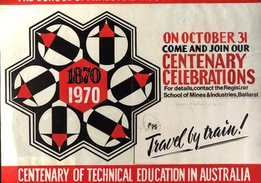 Poster - Poster - artwork, The School of Mines and Industries, Ballarat: Centenary 1970, 1970