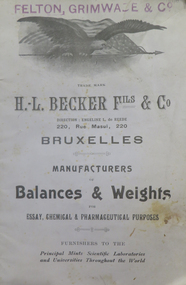 Booklet, H.L. Becker Catalogue, 1909