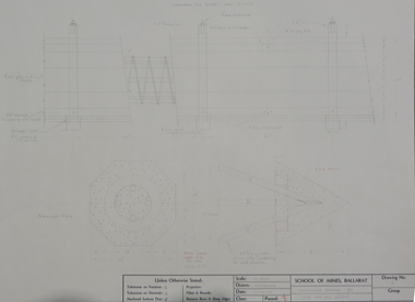 Student's Technical Drawing, Engineering drawing 'Shoe and pile details', 1972, 1972