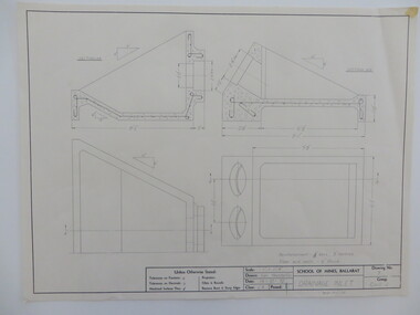 Engineering drawings, Student's technical drawings,  'R.C.Tanks', 'Drainage inlet', 'Dethridge wheel', 1970, 1970