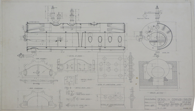 Technical Drawing, Design for a Cornish Boiler, 1929