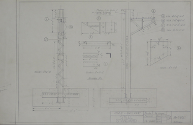 Drawing - Student's Technical Drawing, Technical drawing - Steel standard, 1951