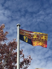 Photograph - Photograph - Colour, Suzanne Godfrey, The Royal Standard Flying at Federation University Mt Helen Campus, 2018, 09/04/2018