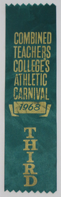 Award, Third place ribbon from the Combined Teachers College's Athletic Carnival 1968, 1968