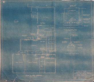 Plan, Blueprint: Electric Hot Water Services, Ballarat School of MInes New Workshops, 1947