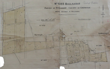 Map, No 6185 Ballaarat Parish of Ballaarat County of Grenville, not dated
