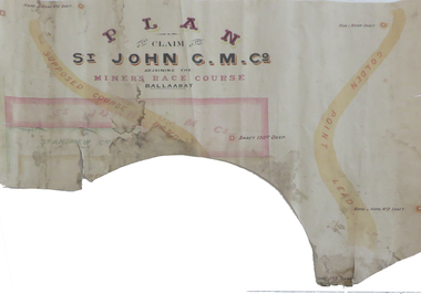 Plan, Plan of the Claim of the St John G.M. Co adjoining the Miner's Race Course Ballaarat, not dated