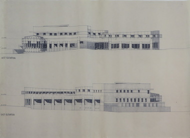 Plans, Six plans for the Central Highlands Regional Library Services Headquarters, and Ballarat City Library, 1993