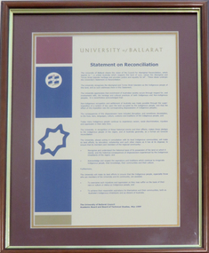 Poster, University of Ballarat Statement on Reconciliation, 1999, 1999