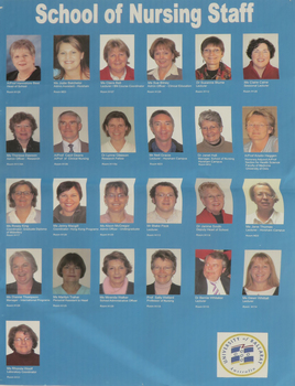 A poster with a photo of Nursing Staff