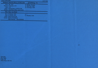 Document, The Aumuller Family