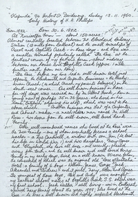 Letter - Document, Early History of H. A. Phillips, 1960                                                                                                                                                                                                                                                                                                                                                                                                                                                                                                                                                                                                                                                                                                                                        a