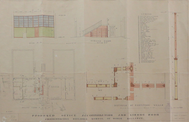 Plan, Ballarat School of Mines Administration Building Proposed Office Accomodation and Strong Room Plan, 1951, 12/06/1951