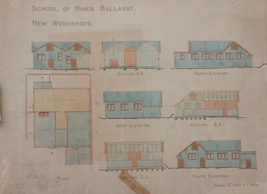 Plan, Ballarat School of Mines New Workshops, 1912, 08/1912