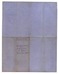 Handwritten document, Memorandum of Agreement, 1877, 24/10/1877