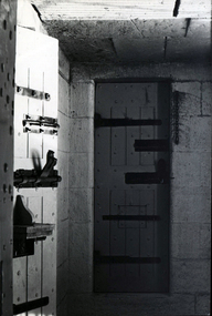 Photograph - Photograph - Black and White, Geoff Biddington, Ballarat Gaol Cell Door, 1967