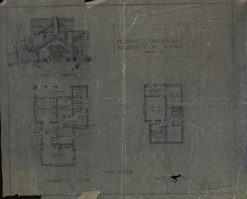 Plan, Proposed Manager's Residence at Albury