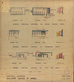 Plan, Ballarat School of Mines Additional Outoffices for Junior Technical School, 1952, 02/10/1952