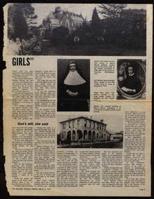 Newspaper - Newsclip, Australian Women's Weekly, Vatican Once Took a Dim View of "The Galloping Girls' (Loreto Centenary), 1975, 05/03/1975