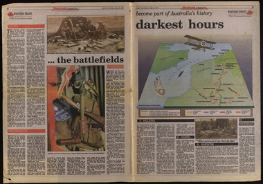 Newsclip, Herald Sun, Baptism of Blood (World War One), 1993, 28/08/1993