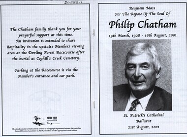 Documents, Philip Chatham: Celebrating his life
