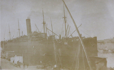 troopship at dock