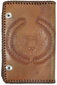 Object, Baxter & Stubbs, Tooled leather folder with Ballarat Golf Club score cards, late 1900s