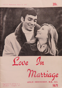 Pamphlet, A.C.T.S. Publications, Love in Marriage, 1975