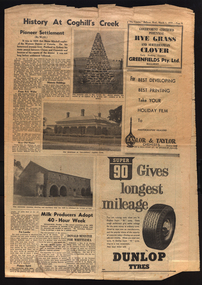 Newspaper - Newsclip, History at Coghill's Creek, 01/03/1950