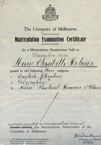 Document - Certicates, Mary Elizabeth Chatham