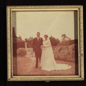 Photographs - black and white, Philip and Elizabeth Chatham: Wedding Day, Launchley, 1957