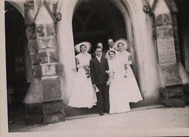 Photograph - Photographs - black and white, Chatham-Holmes Collection: Wedding of Bill Holmes to Mary Coghlan