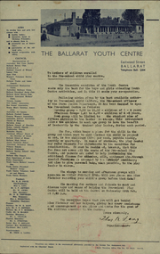 Newsletter, J.A. Hoskin & Son, The Ballarat Youth Centre, 1947, 1947