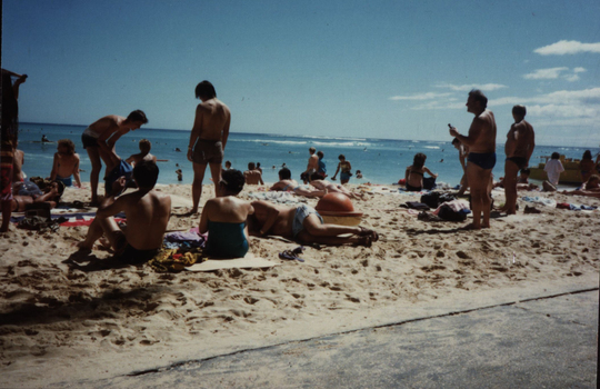 Bathers on a beach