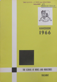 Book, Ballarat School of Mines Handbook, 1966