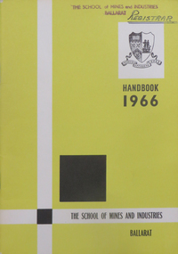Book, Ballarat School of Mines Handbook, 1966, 1966