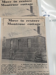 Newspaper - Newsclippings, Newsclippings relating to Montrose Cottage, Ballarat East, 1965-1973
