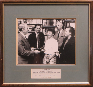 Photograph - Photograph - Colour, Sally Lee and Karen Flindlay receive the Edgar Bartrop Scholarship, 1992, 1992